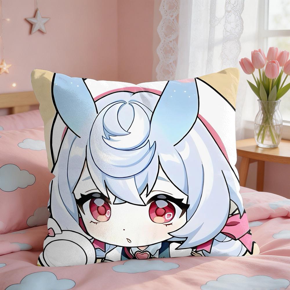 Sigewinne Cute Genshin Impact Cushion Cover Square Short Plush Pillow Case Living Room Sofa Home Decor Funda X