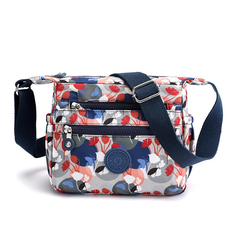 2025 New Fashion Nylon Printed Messenger Bag Large-capacity Multi-layered Flower Shoulder Bag Casual Joker Ladies Crossbody Bag