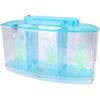 Adjustable Light Acrylic Three Areas Small Aquarium, Fish Tank, for Betta for Small Fishes(Blue)