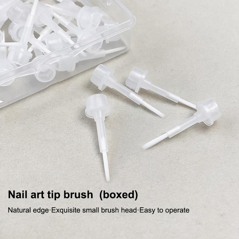 1Set Nail Polish Brush With Double Head Pen Wooden Rod Can Replacement Nail Brush Liquid Applicators Manicure Tools