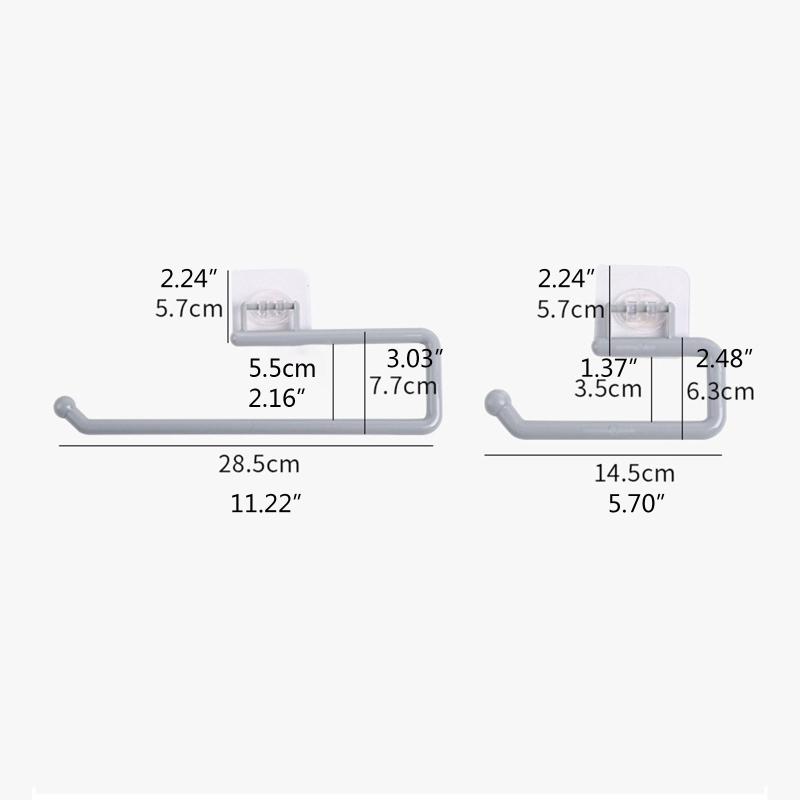 Toilet Paper Holder Wall Mounted Tissue Roll Dispenser Under Cabinets Plastic Wrap Holder Towel Hanger Waterproof