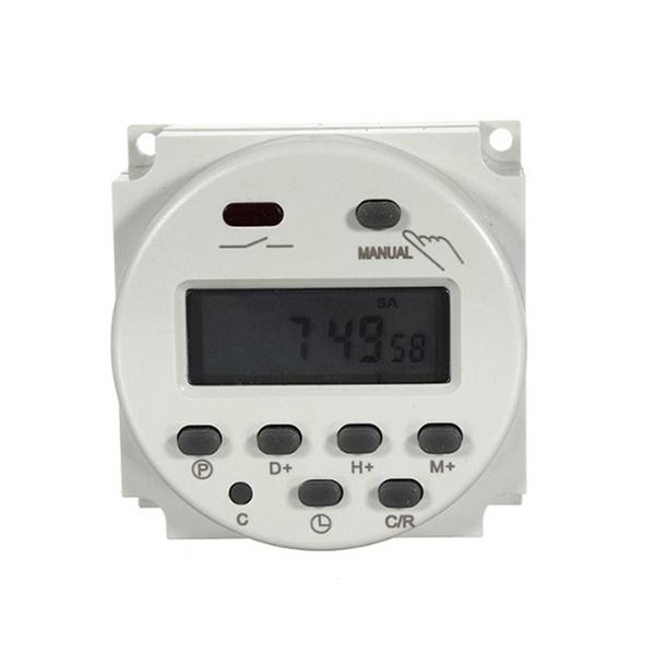 TM618sH-5V Interruptor de temporizador 7 d/ías a la semana Programable LCD Temporizador Interruptor Rel/é de tiempo Bater/ía recargable incorporada