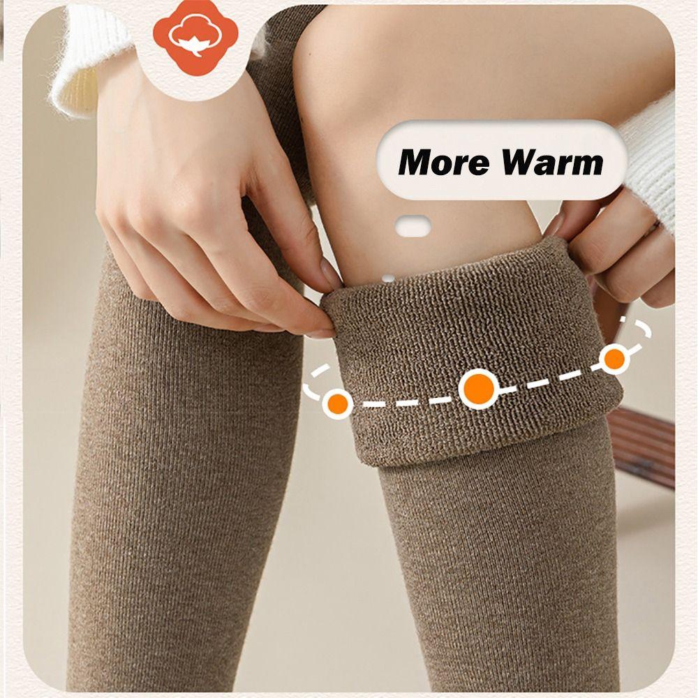 Cotton Knee High Socks High Elasticity Knitted Stocking Long Stockings