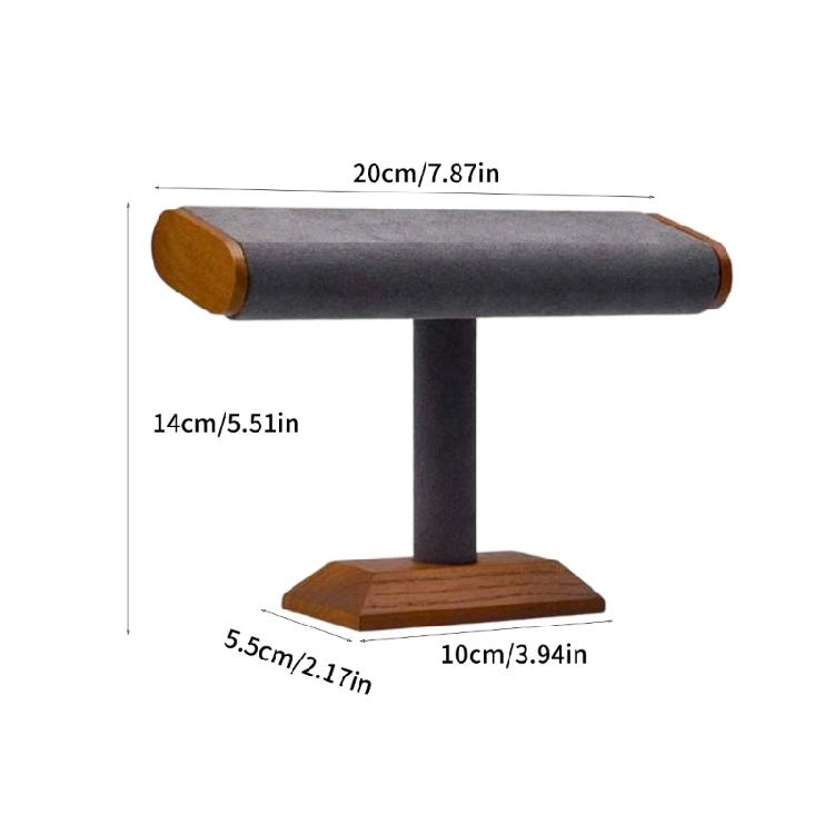 Minimalist Jewelry Display Stand Walnut Wood Structure With Soft Velvets Surfaces Space Saving Showcase Rack