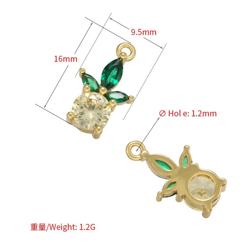 ZHUKOU Fruit Party Gold Plated Inlaid Zirconia Sweet And Cute Fruit Metal Pendant For DIY Jewellery Accessories 1 Pcs