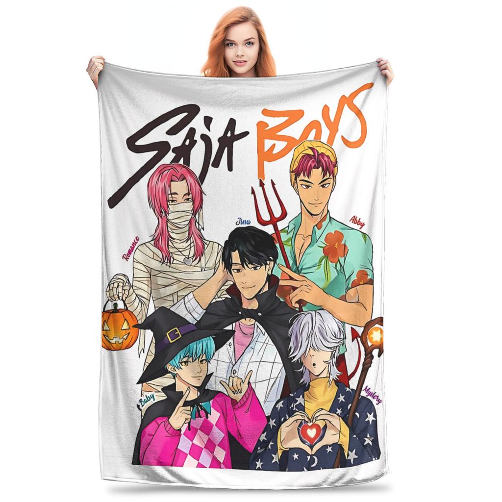 Saja Boys Kpop Hunter Halloween Blankets Quality Soft Warm Bedding Throws Autumn Girls Boys Couch Bed Street Trend Bedspread