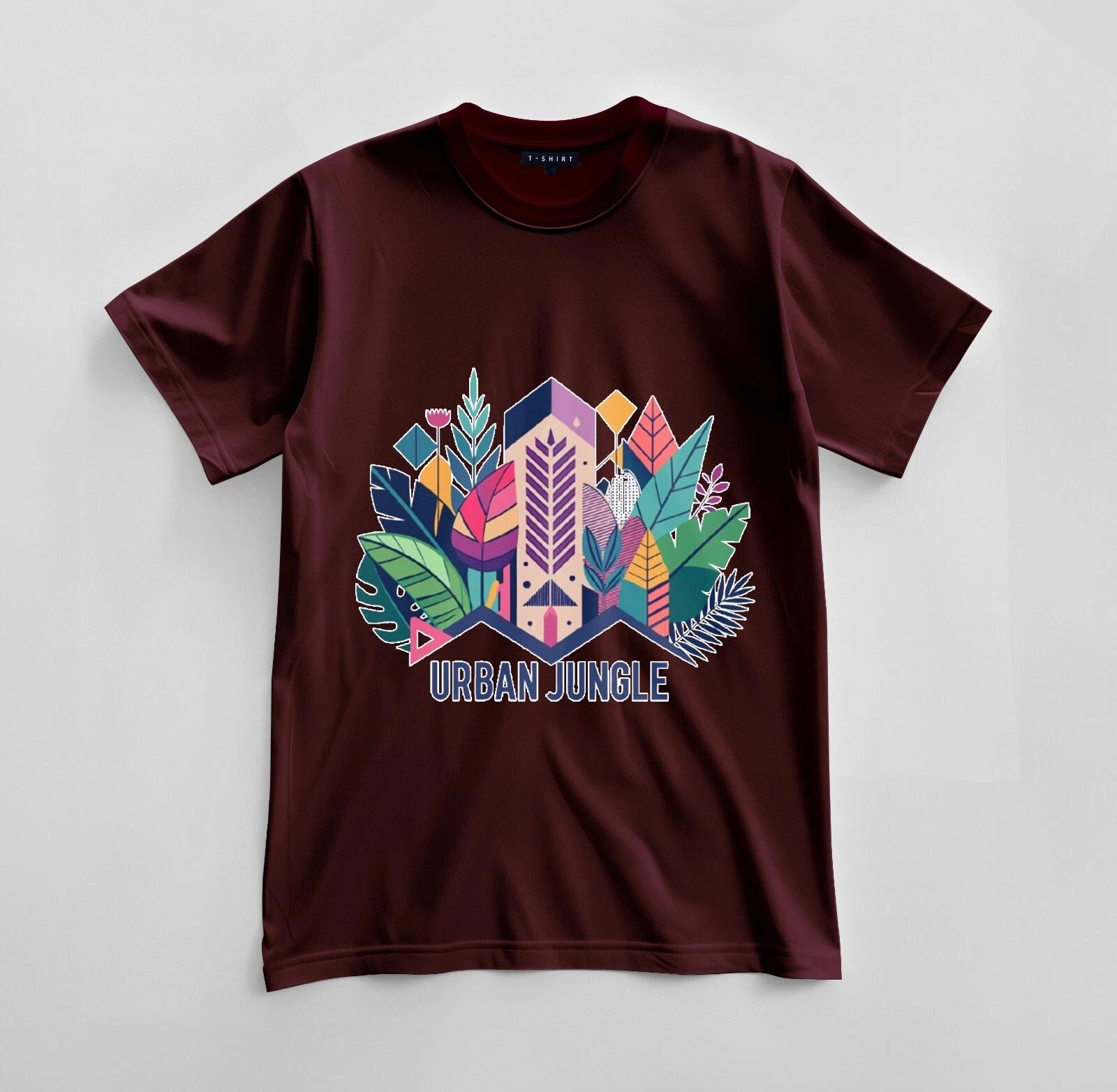 Custom Urban Jungle Graphic T-shirt Design Unisex Jersey Short Sleeve Tee S