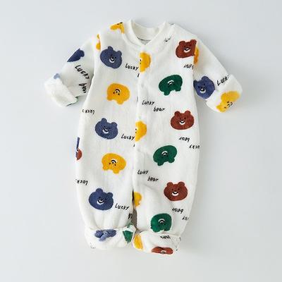 Joy Multi Infant Strawberry Bear Long Sleep Size 66, Korea Best Childrens Clothes