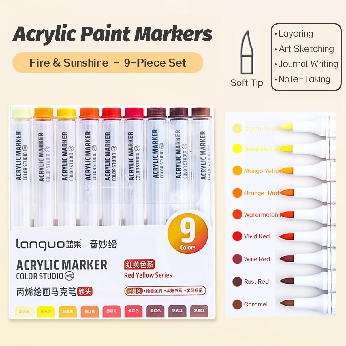 

Акриловий маркер Languo з м яким наконечником для малювання художника, швидковисихаючий, для DIY-крафтів, студентського графіті, акрилові фарби, безпечні для дітей