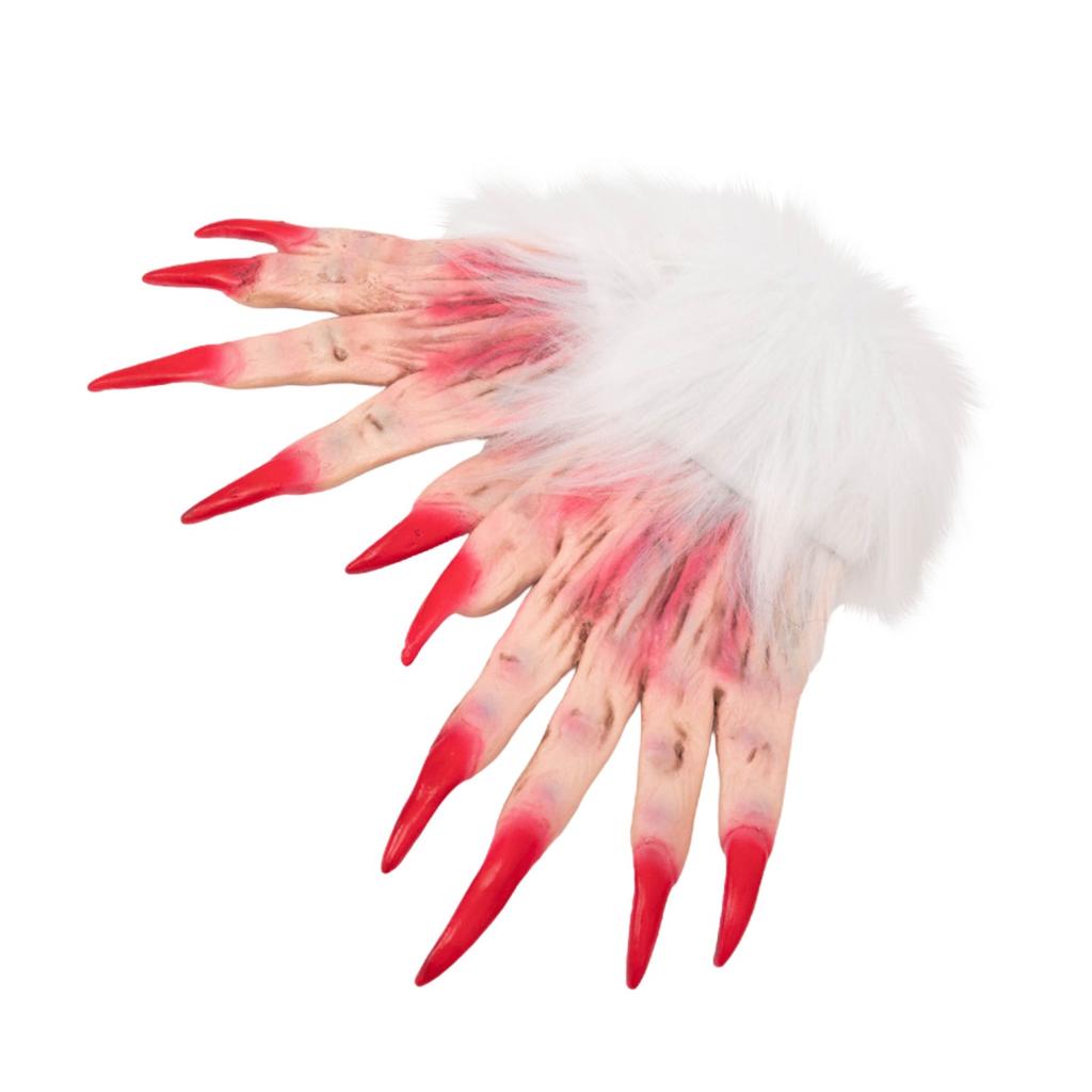 Halloween Animal Gloves, Plush LatexGhostClaw Covers, Escape Room, Haunted House ThemePark Horror Costume Props
