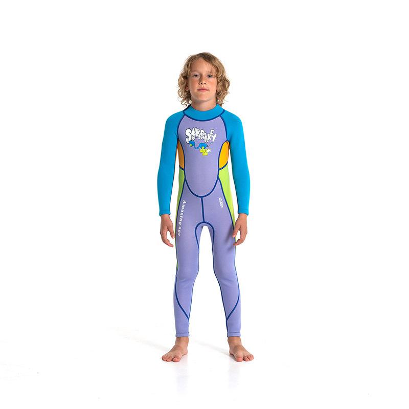 

2.5MM Children s Diving Suit Men Girls One-piece Cold-proof Warm Swimsuit Long-sleeved Sunscreen Surfing Snorkeling Jellyfish 10 yards