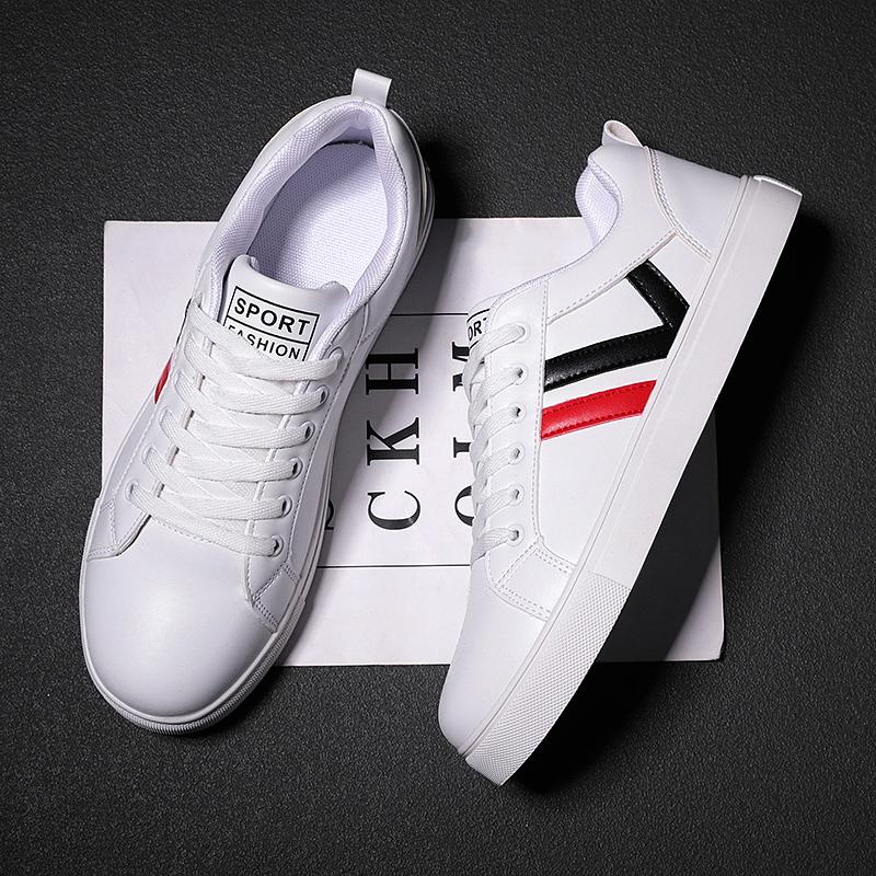 Men Sneakers Casual Shoes Men Flats  Hombre Lightweight Pu Leather Breathable Shoe Mens White Sports Tenis Shoes