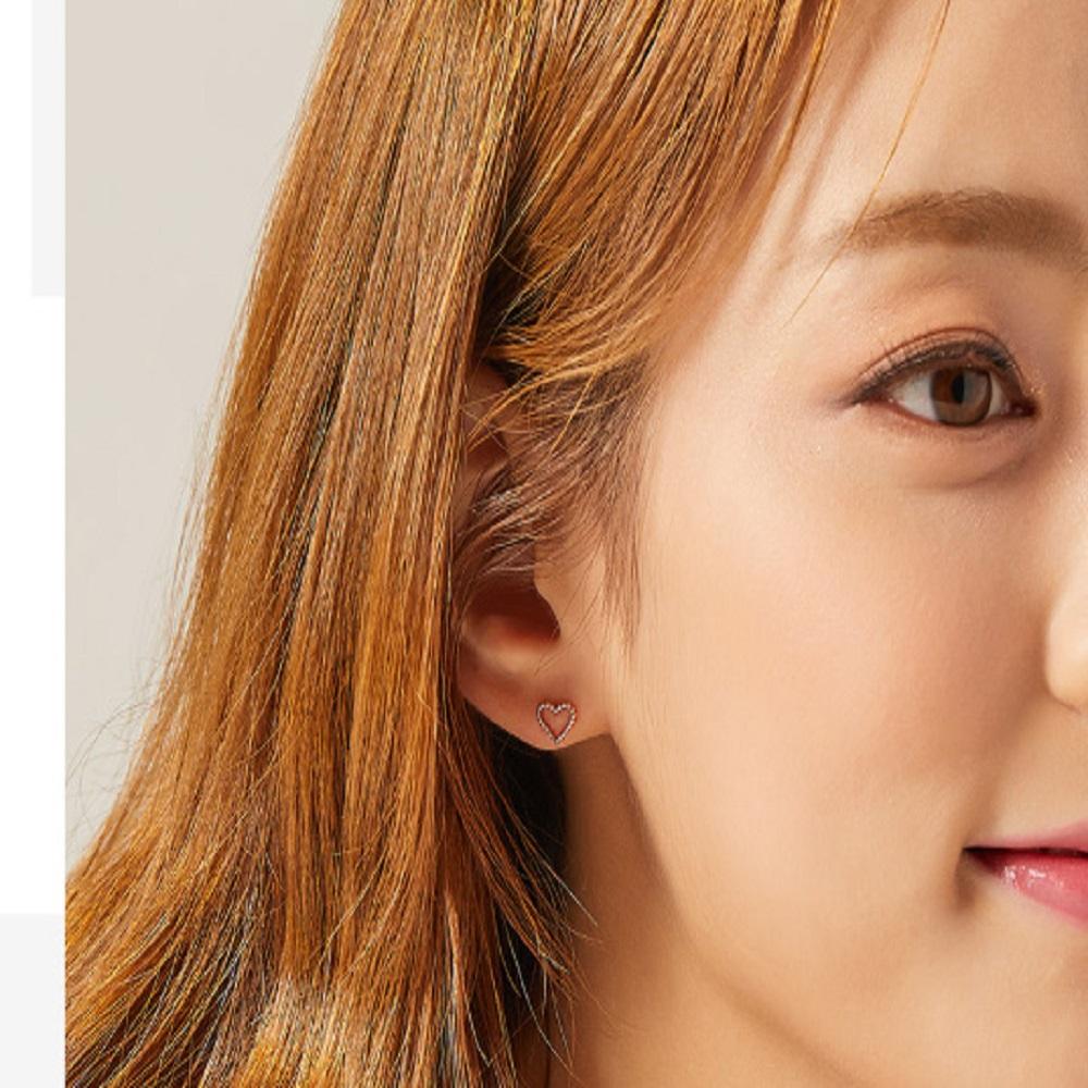 [Dorocy] 14K Pink Gold Quing Quing Heart-Heart Piercing (3 Types)