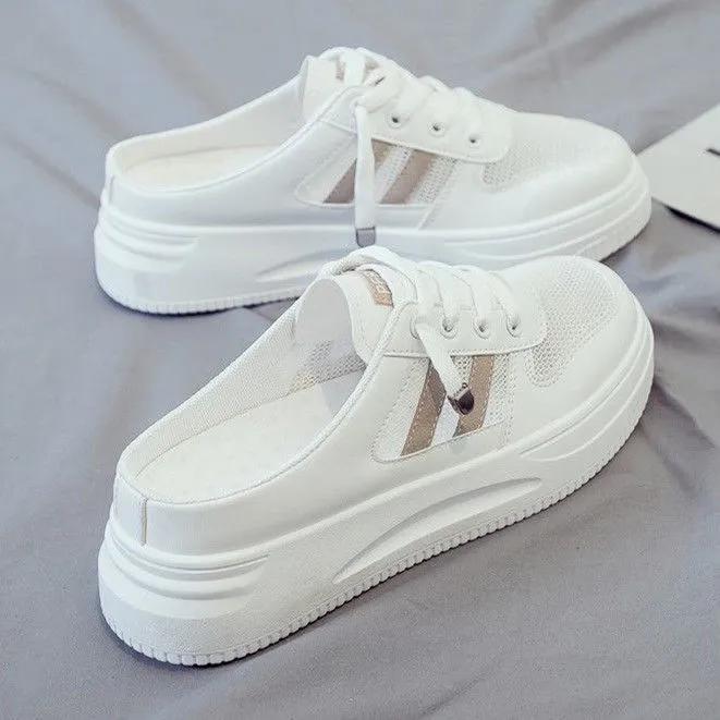 Sommersko for kvinner Plattform Fritidssko Hvite Slidesandaler