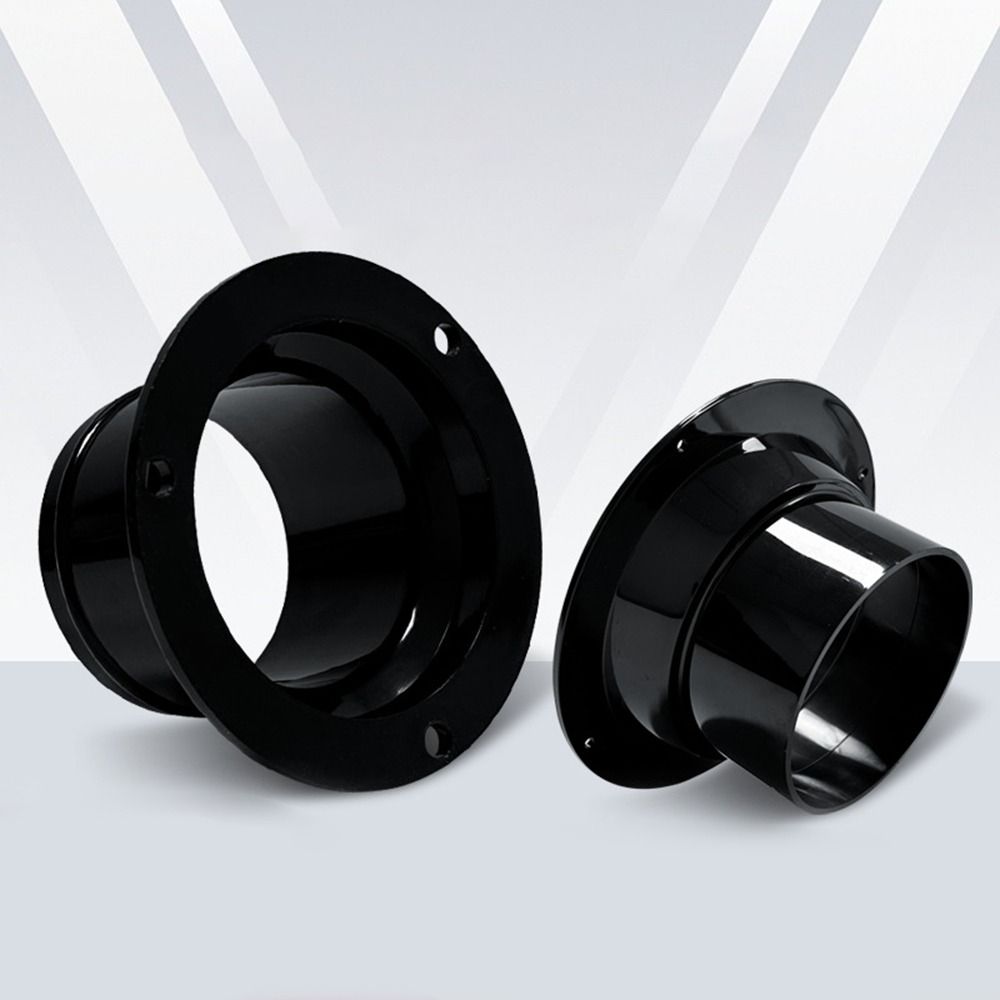 ABS Exhaust Duct Connector Flange Round 50-160mm Pipe Air Vent Connector Black Bevel Flange Adapter for Exhaust Air System