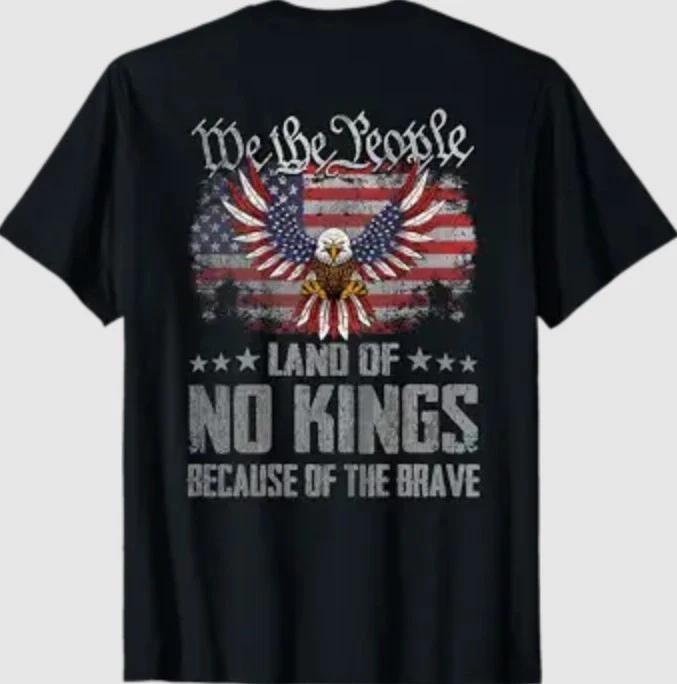 No Kings Shirt America Vintage Flag No Kings Day T-Shirt S