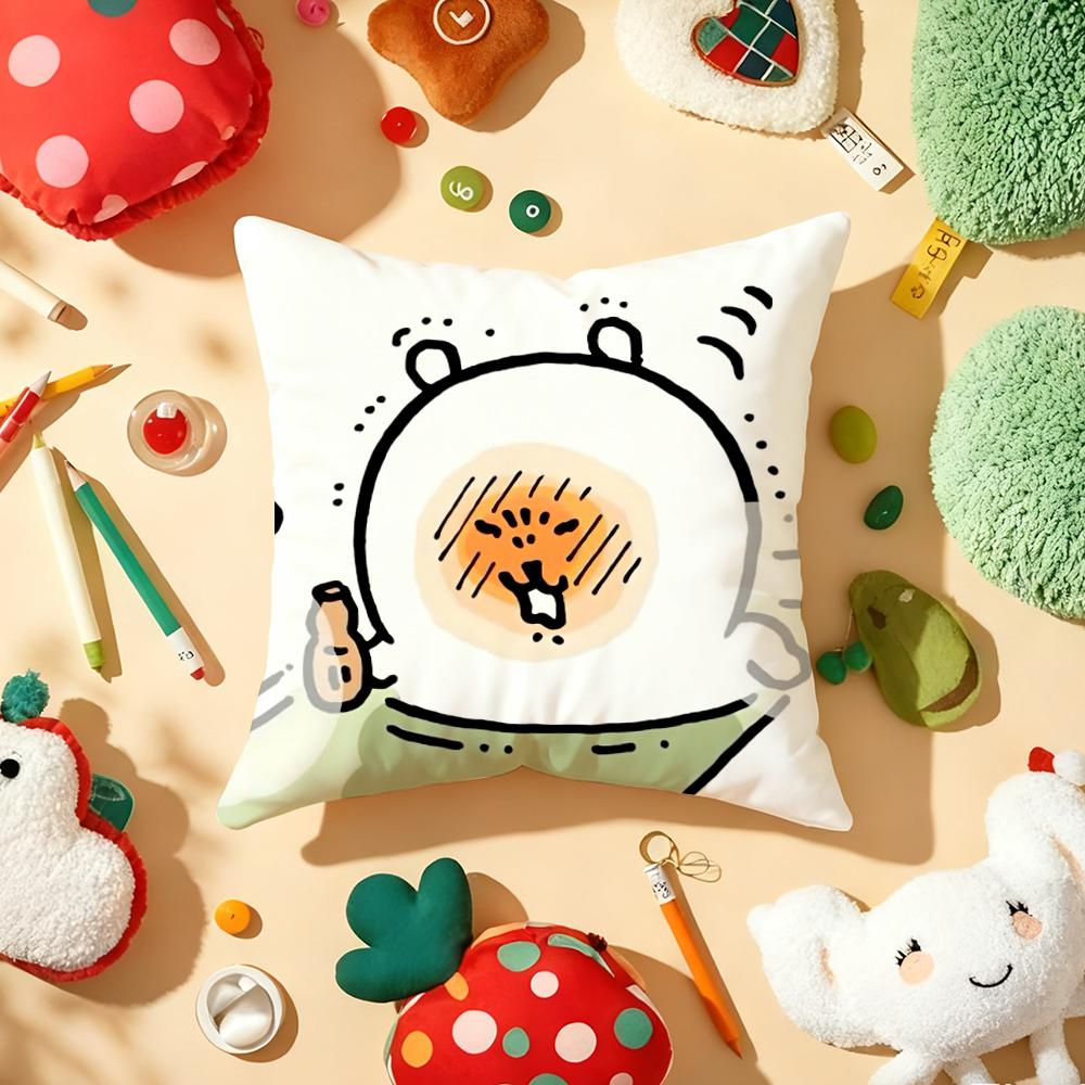 Japan Cute J-Joke Bear Christmas Pillow Case Plush Fabric Soft Double-Sided Printed Sofa Warm Winter Home Gift Cushion Cover