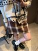 Mochie Early Spring Korean Retro Plaid High-Waist A-line Skirt MQ1094