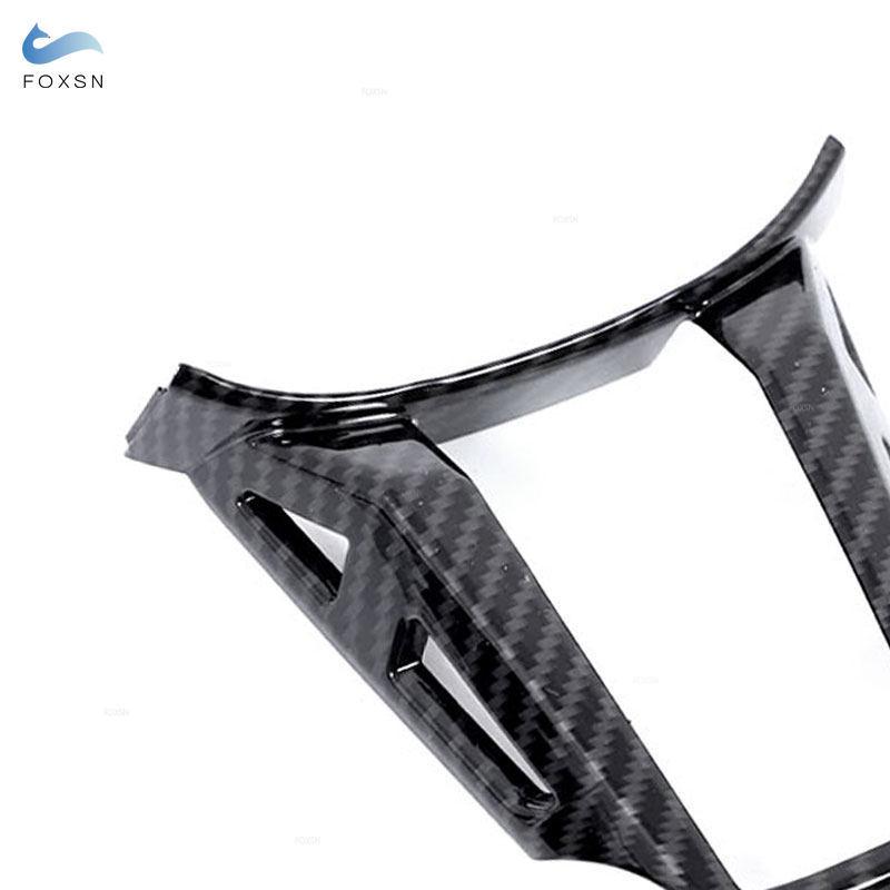 ABS Car Styling Interior Steering Wheel Lower Panel Cover Trim For BMW 5 Series G60 2024 2025 Carbon Fiber Texture