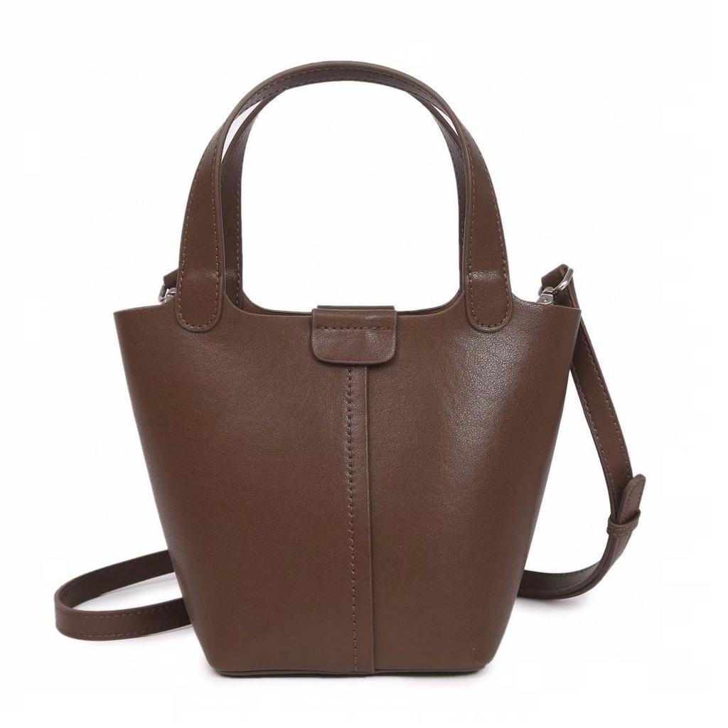 Bags Autumn and Winter New Bucket Bags Vegetable Baskets Women's Bags Genuine Leather Handbags High-end Niche Messenger Bags