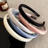 Fashionable and Elegant Solid Color Satin Headband for Girls, Vintage Elastic Headband, Thickened Headband, Hairband, Korean Hair Accessory for Women