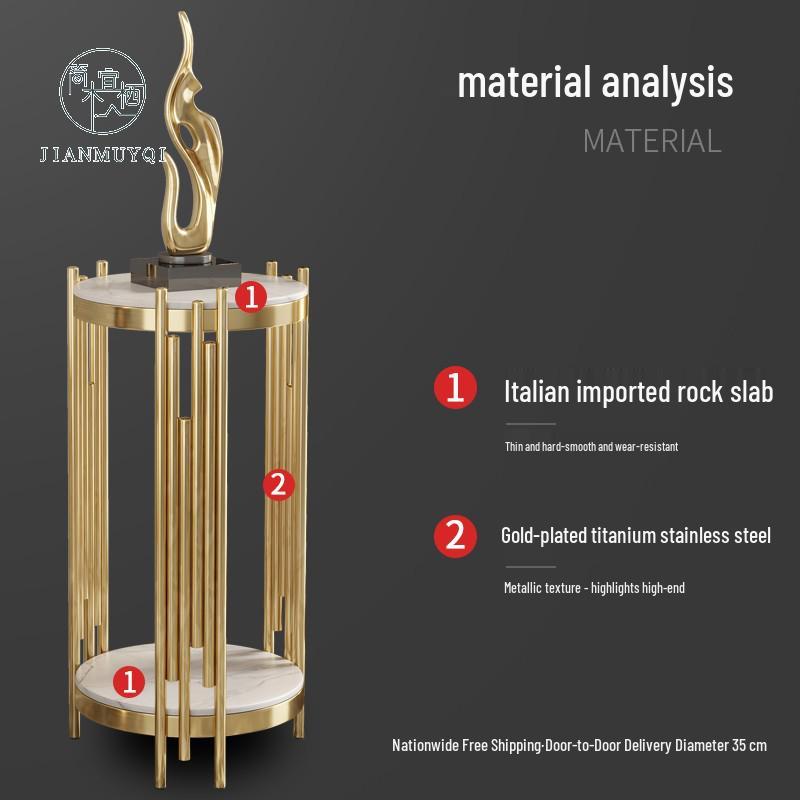 Marble TV Cabinet & Flower Stand: Stainless Steel Living Room Storage Rack