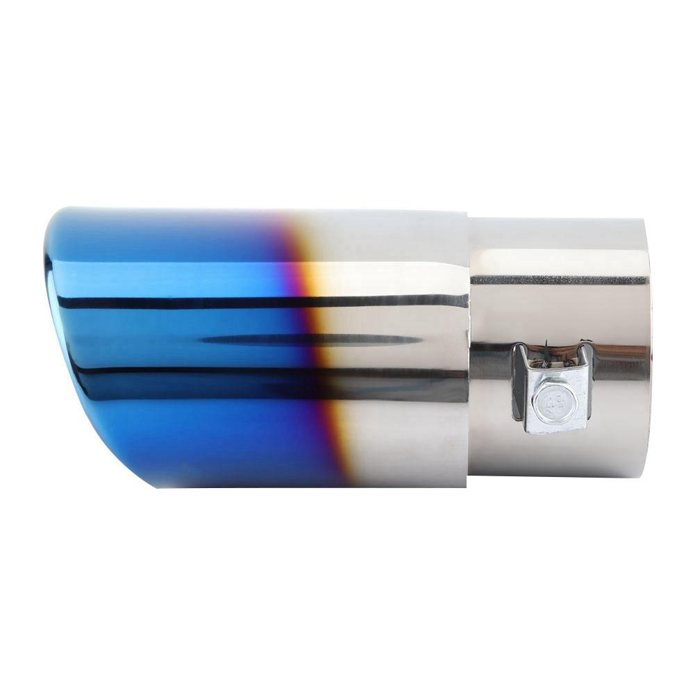 Blue Stainless Steel Car Straight Exhaust Pipe Rr Muffler Tip Tail Throat