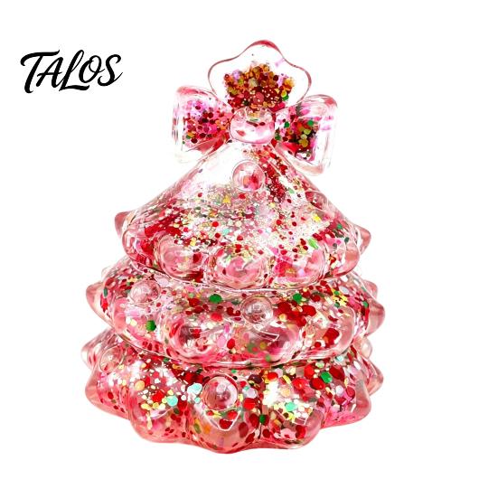 Kerstboom Sensorisch Speelgoed Glitters Kerst Knijpspeelgoed, voor Stressverlichting, Mini Fidget Langzaam Rijzend Vakantiecadeau Kinderen Volwassenen