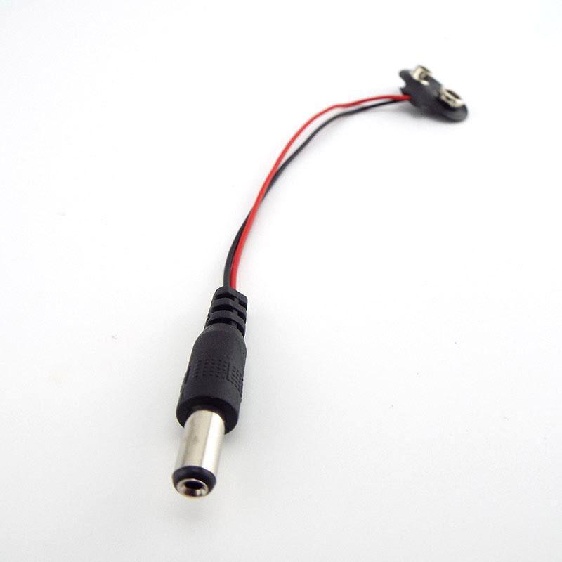 9V Battery Connector Power Clips DC Male Jack Male 5.5mmx2.1mmAlligator Snap Adapter Wire Holder Cable 9 Volt Lead Socket