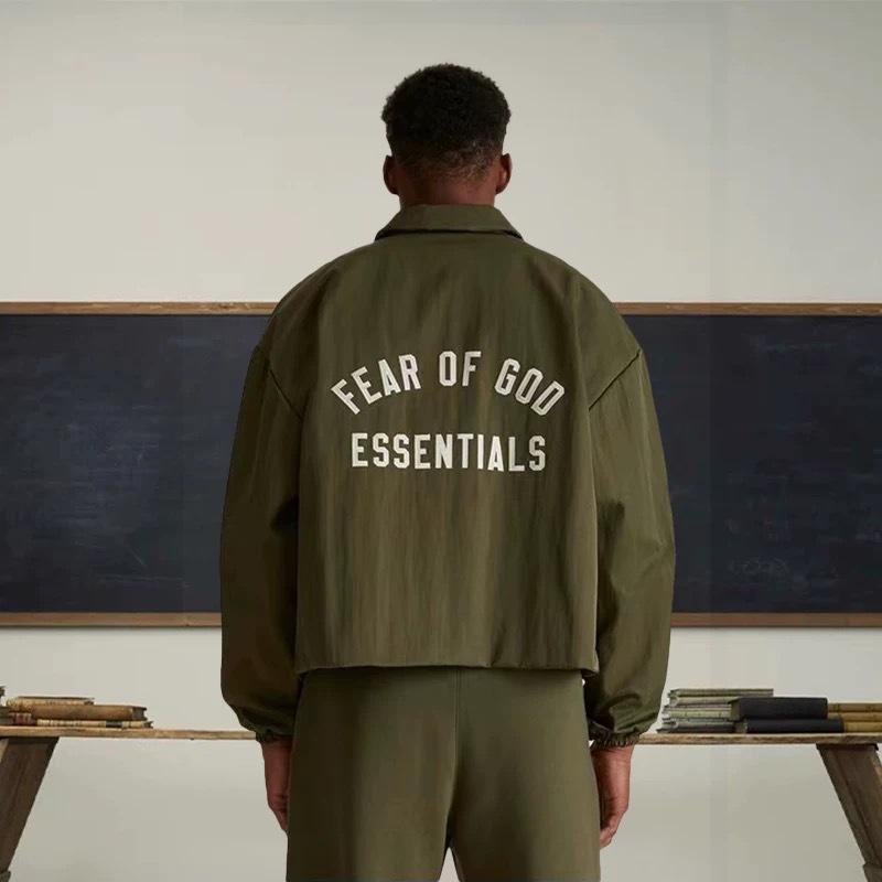 

Ветровка FOG CRAZY с двойной полосой Essentials: Модная свободная повседневная куртка на молнии для мужчин Medium зелёный