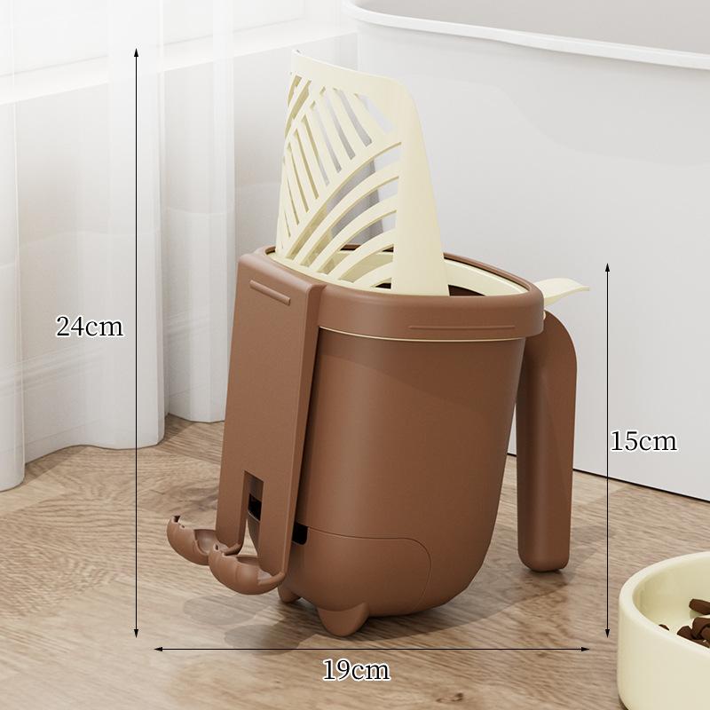 Two-in-one Large-capacity Cat Litter Integrated Shovel Head Garbage Can