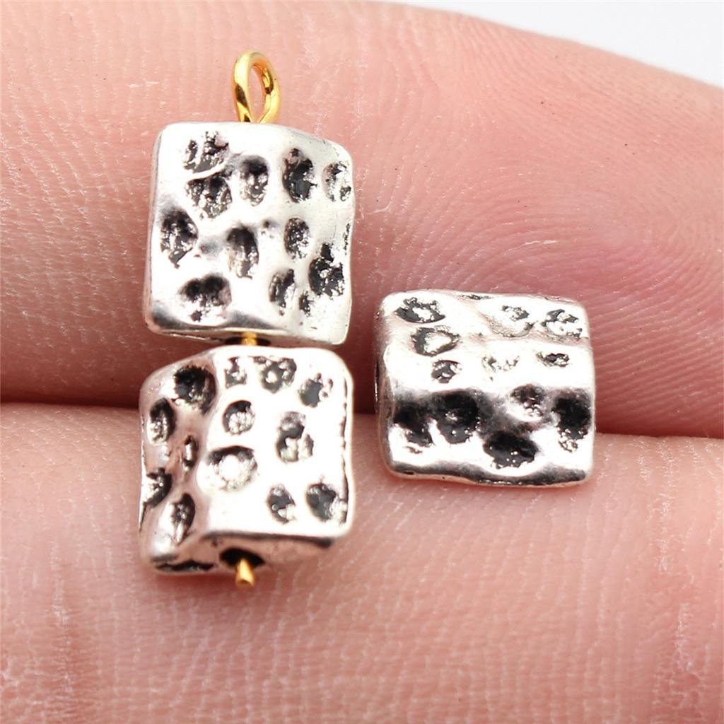 Twisted-Pattern Small-Hole Spacer Beads Mini Antique Bronze Silver Jewelry Making String Beads Separator
