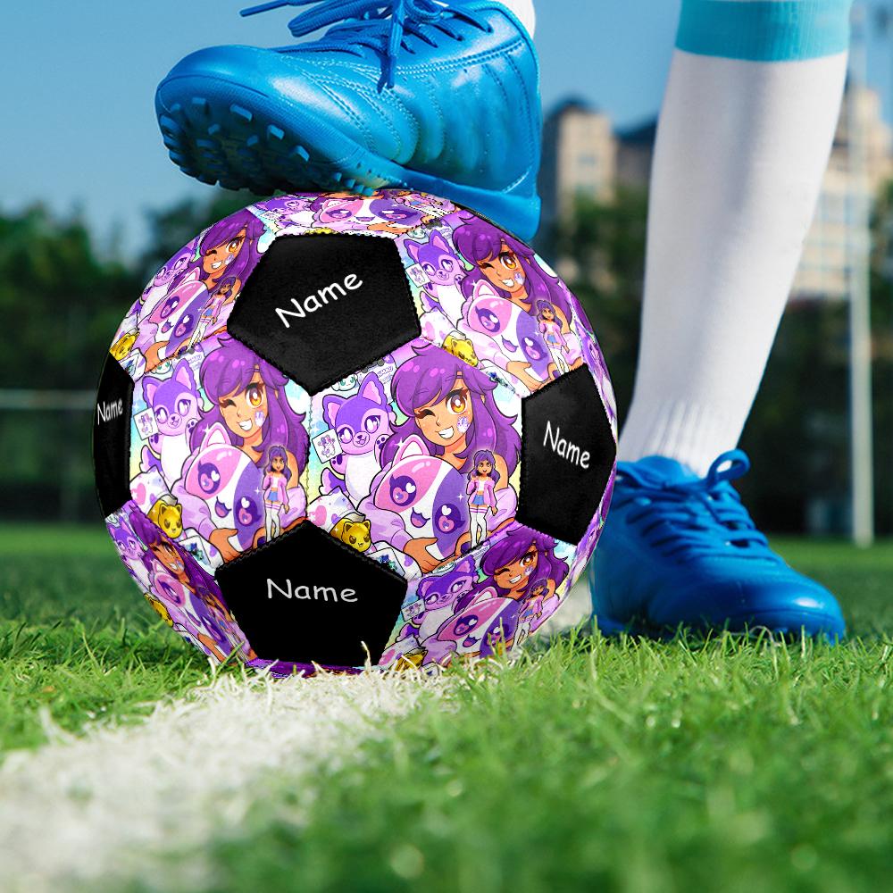 Custom Name Aphmau Theme Size 5 Soccer Ball, Suitable for Both Indoor and Outdoor Matches, a Gift Suitable for Everyone.