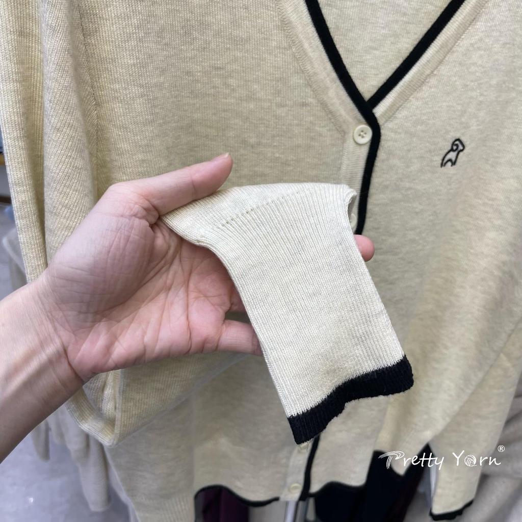 Niedriger Strickcardigan mit langen Ärmeln im koreanischen Stil für Damen, bestickt mit Schafen