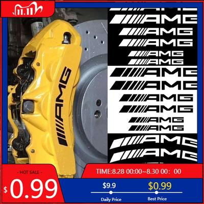 GLC GLB 6Pcs for Mercedes Benz AMG W203 W204 W205 W211 W212 W213 W218 W463 W210 W176 W218 C63 E63 Car Brake Caliper Sticker Dec