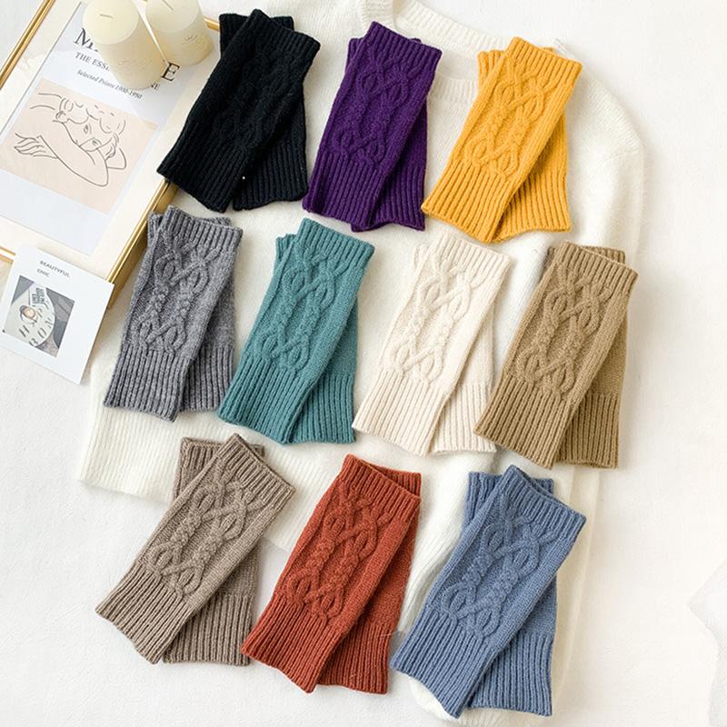 Pletené rukavice bez prstů Podzim Zima Teplé Vlněné Rukavice bez prstů Muži Ženy Univerzální Měkké Zápěstní Rukavice Palčáky Ohřívače