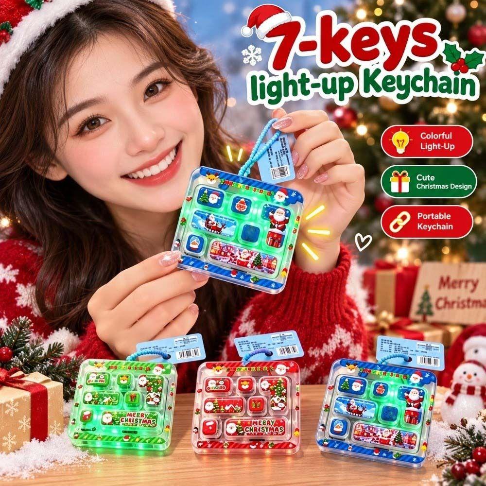 Transparent Dual-Tone Decompression Button Toy Cute Design Keyboard Keychain Children's Bag