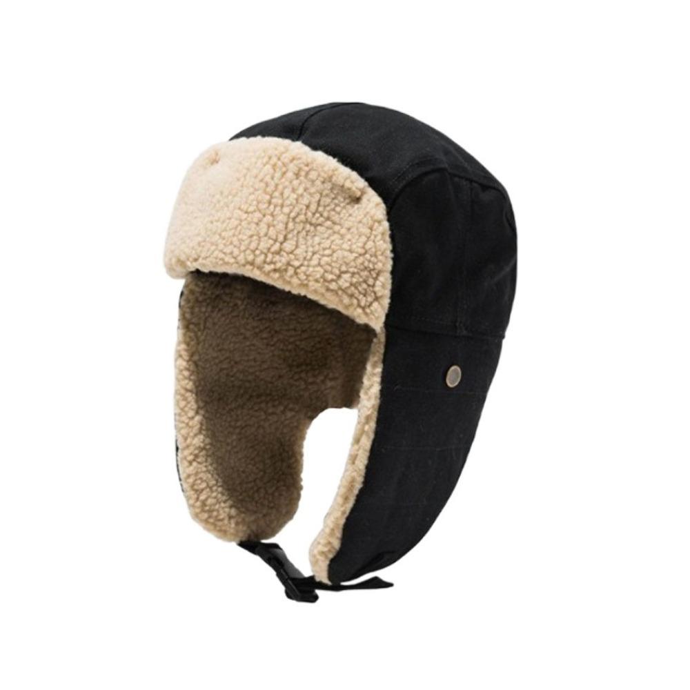Windproof Ear Protective Hat Thickened Lei Feng Cap Simple Winter Plush Hat  Ski