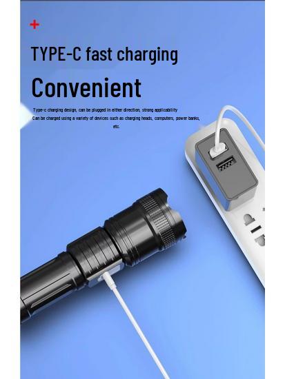 High-Brightness Rechargeable Mini Flashlight with Strong Light, Durable, Portable, Multifunctional, Long Battery Life for Outdoor and Household Use