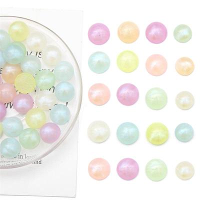 50Pcs Acrílico Meia Face Aurora Sereia Ji Tou Anel Face Hemisfério Contas Para DIY Jóias Fazendo Artesanato Feito à Mão Material Acessórios