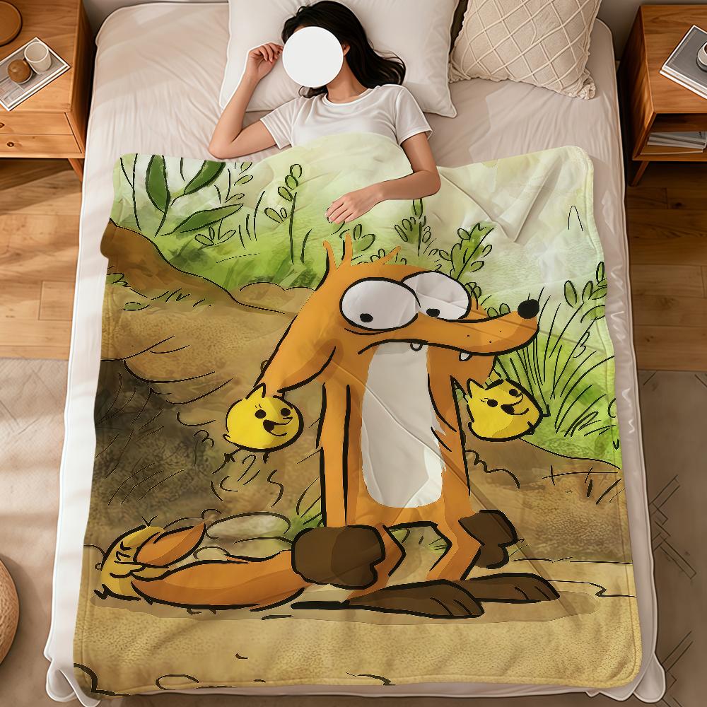 funny cute cartoon Big Bad f-Fox and Other Tales soft warm plush blanket dorm sofa living room pet hogar bed gift home Flannel