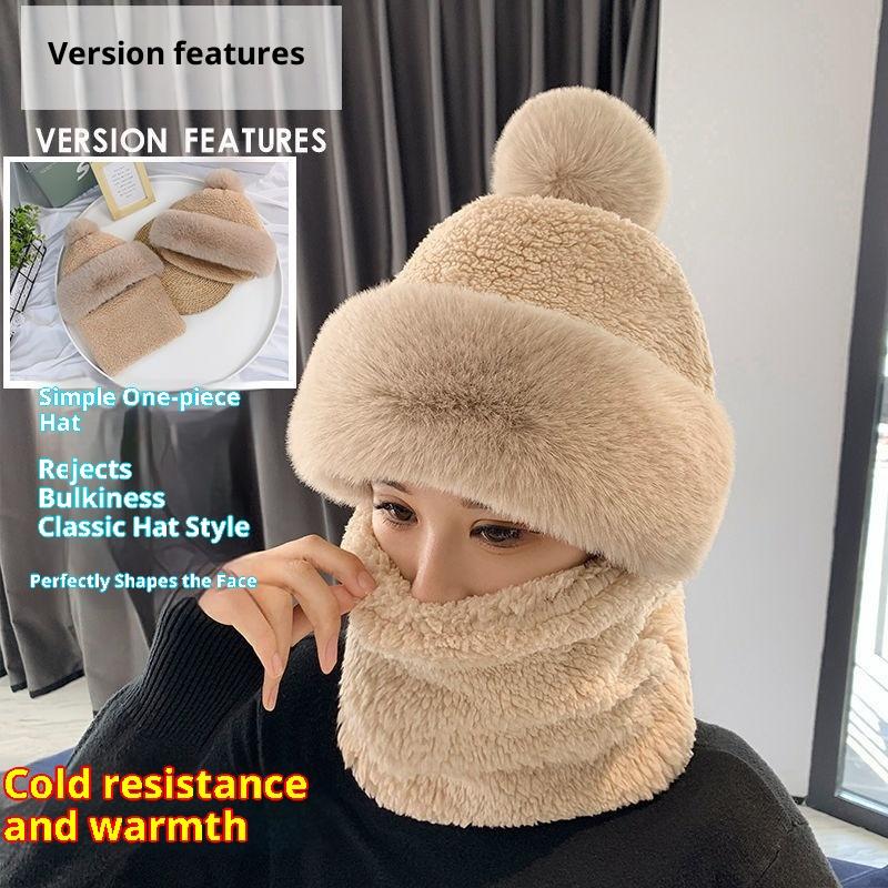 

Женская зимняя новая шапка и манишка, интегрированные, бархатная утолщенная велосипедная ветрозащитная и холодозащитная теплая шапка-пуловер для электромобиля