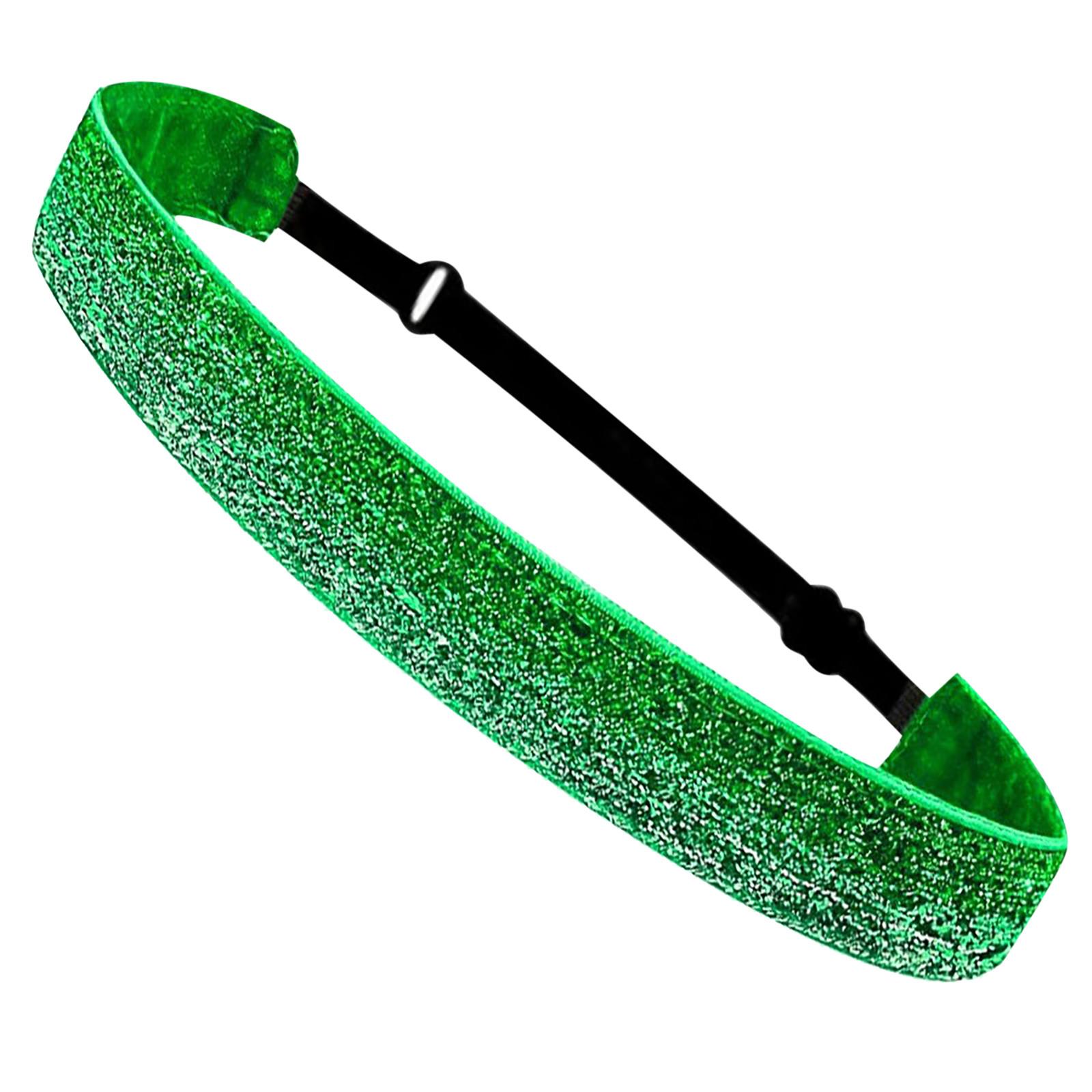 

(проектор) Нескользящая головная повязка для волос с блестками, милый эластичный головной убор, спортивная повязка на голову для йоги One Size зелёный