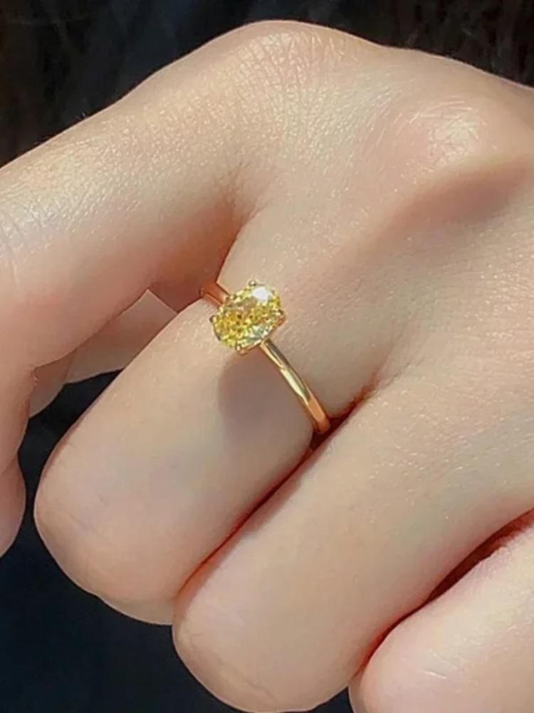 925 Silver Zirconia 1-3CT Gorgeous Shiny Oval Stone Ring For Women Engagement Wedding Luxury High Quality Fine Jewelry