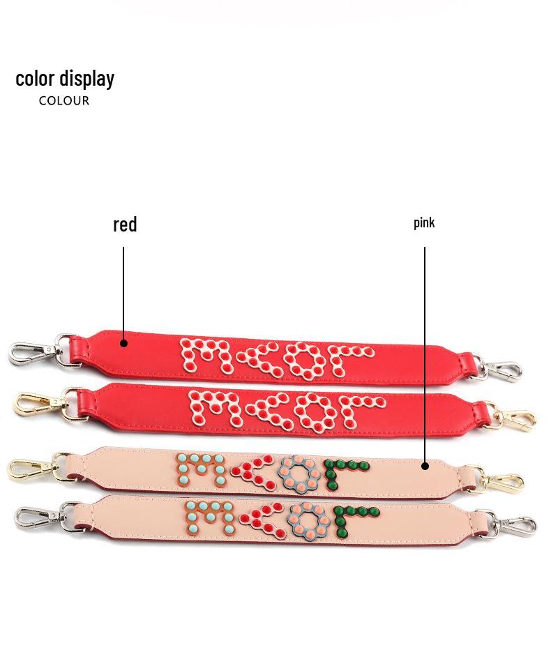 LOVE Letter Cowhide Short Strap | Handheld & Shoulder Leather Handbag Strap