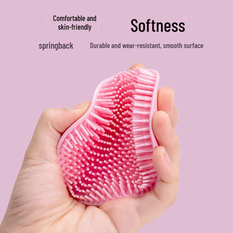 Silicone Bath Brush & Children's Comb with Fine Bristles for Exfoliating & Massage