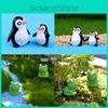 Charming Penguin Father And Son Miniature Decoration With Cute Blue Eyes Frog