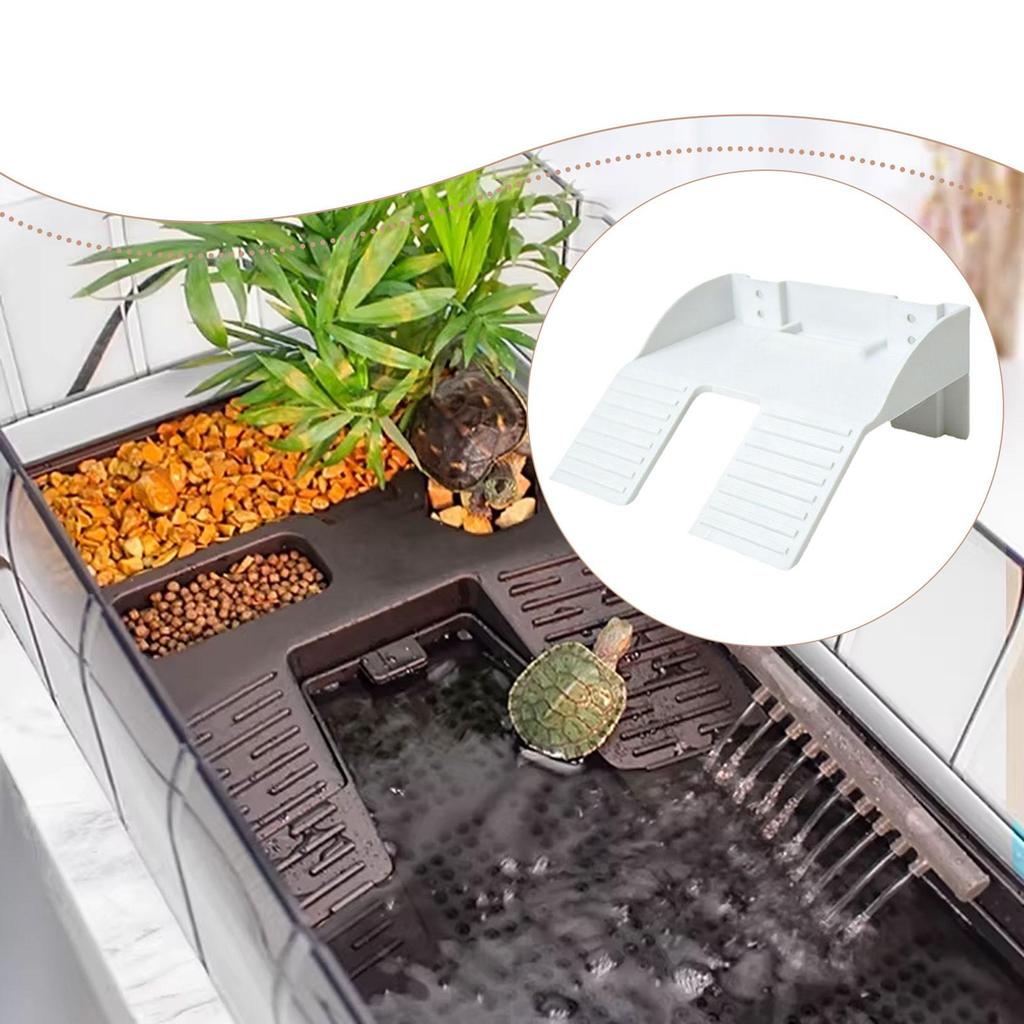Turtle Tank Basking Platform Plastic Climbing Ramp Decor for Land Turtles Terrarium Environment
