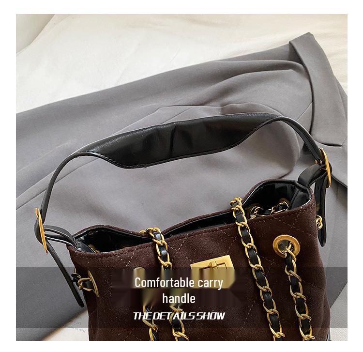 Women's Argyle Patchwork Retro Handbag with Chain Strap - 2025 Collection