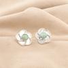 Round Amazonite Stone 925 Silver Stud Post Wife Gift Push Back Earrings Jewelry EE-157-25
